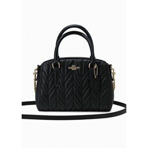 NWT Coach Quilted Leather Mini Sage Satchel F30650 Black Crossbody Bag